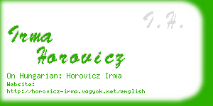 irma horovicz business card